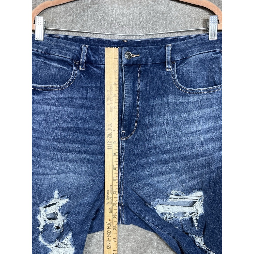 American Eagle Curvy Super Hi-Rise Jegging Dream Jeans Womens Size 14 Distressed - Picture 10 of 12